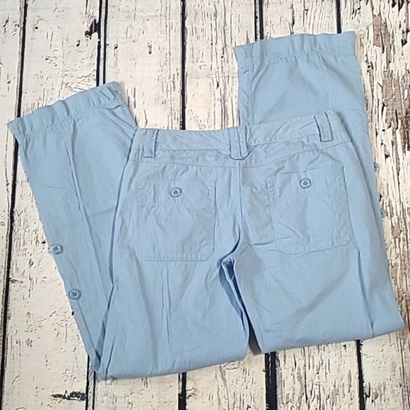 Vintage Y2K American Eagle Outfitters Sky Blue Striped Convertible Pants Size 6 - Picture 6 of 13